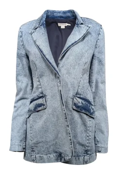 Good American - Light Wash Denim Blazer Sz M