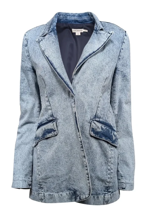Good American - Light Wash Denim Blazer Sz M