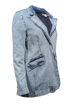 Good American - Light Wash Denim Blazer Sz M