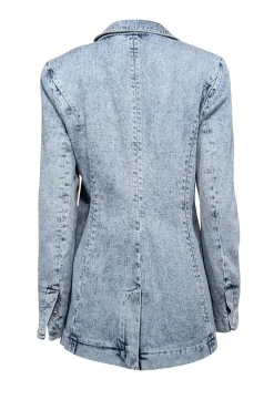 Good American - Light Wash Denim Blazer Sz M