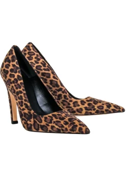 Good American - Tan & Brown Leopard Print Pointed Toe Pumps Sz 7
