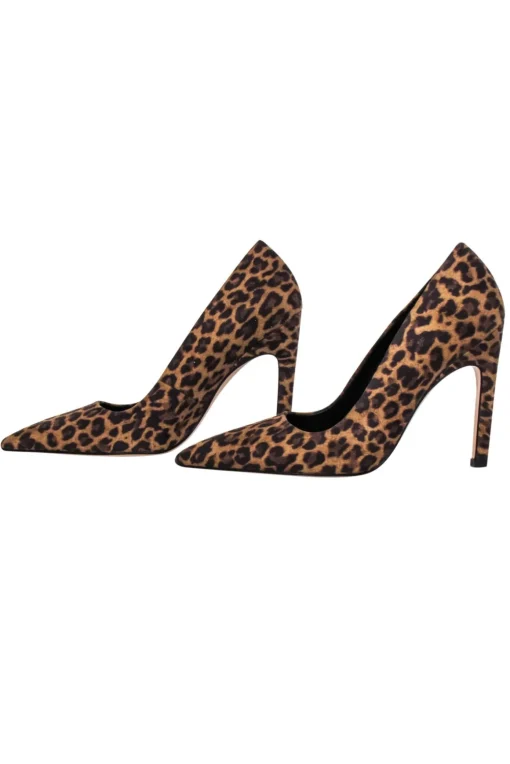 Good American - Tan & Brown Leopard Print Pointed Toe Pumps Sz 7