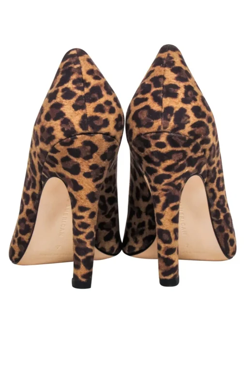 Good American - Tan & Brown Leopard Print Pointed Toe Pumps Sz 7