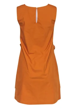 Gorman - Mustard Sleeveless Cotton Shift Dress w/ Ruffled Pockets Sz 6
