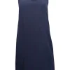 Grana - Navy Silk Sleeveless Shift Dress Sz S
