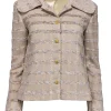 Greta - Beige Jacket w/ Multicolor Metallic Tweed Sz 8
