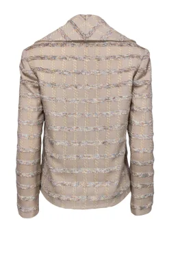 Greta - Beige Jacket w/ Multicolor Metallic Tweed Sz 8