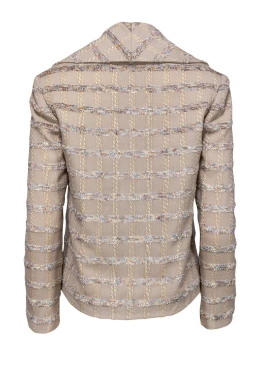 Greta - Beige Jacket w/ Multicolor Metallic Tweed Sz 8