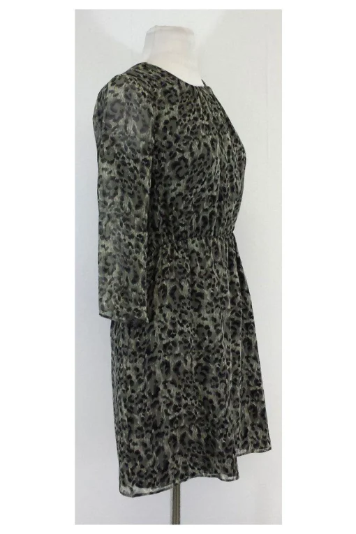 Gryphon - Grey Animal Print Silk Dress Sz 0