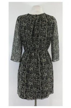 Gryphon - Grey Animal Print Silk Dress Sz 0