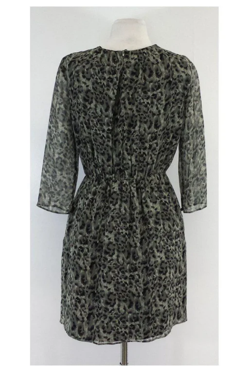 Gryphon - Grey Animal Print Silk Dress Sz 0