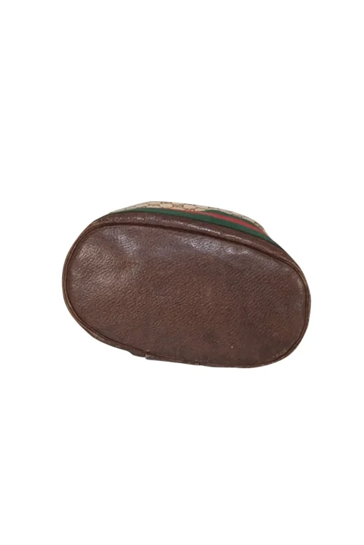 Gucci - Beige & Brown Monogram Bucket Canvas Bag