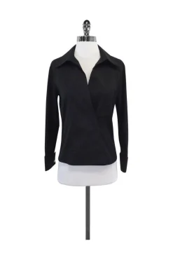 Gucci - Black Cotton Button-Up Long Sleeve Shirt Sz 4