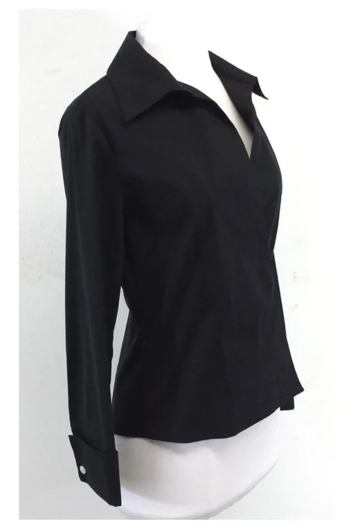 Gucci - Black Cotton Button-Up Long Sleeve Shirt Sz 4