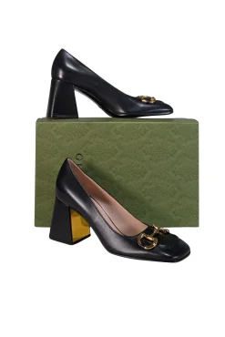 Gucci - Black Leather Horsebit "Malaga Kid" Pumps Sz 9