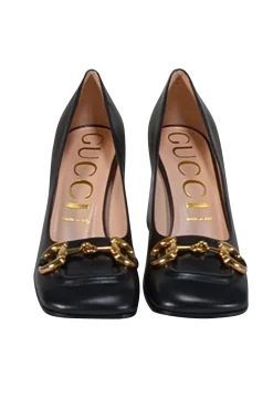 Gucci - Black Leather Horsebit "Malaga Kid" Pumps Sz 9