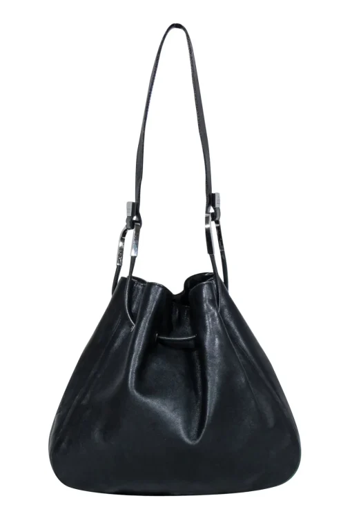 Gucci - Black Leather Vintage Shoulder Bag