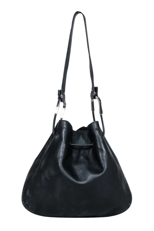 Gucci - Black Leather Vintage Shoulder Bag