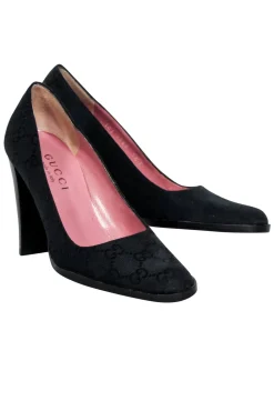 Gucci - Black Monogram Logo Pumps Sz 5.5
