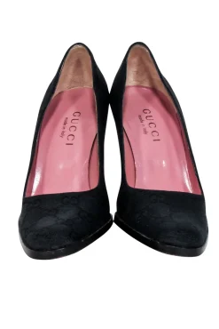 Gucci - Black Monogram Logo Pumps Sz 5.5