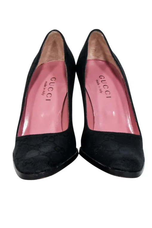 Gucci - Black Monogram Logo Pumps Sz 5.5