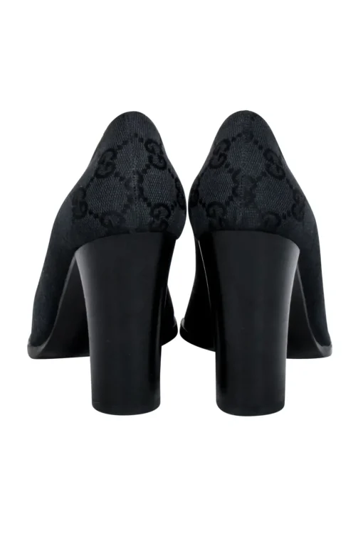 Gucci - Black Monogram Logo Pumps Sz 5.5