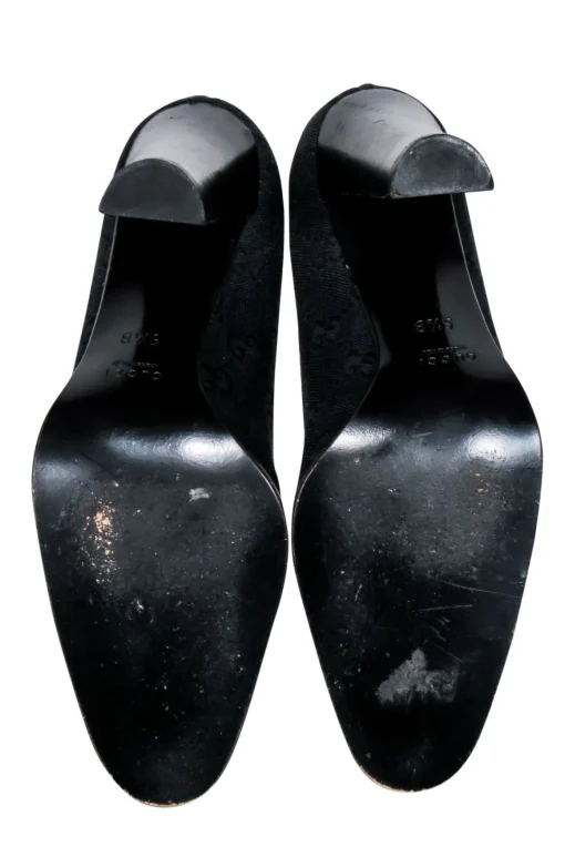 Gucci - Black Monogram Logo Pumps Sz 5.5
