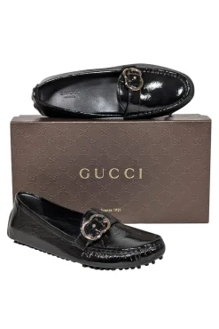 Gucci - Black Patent Leather Loafers Sz 8
