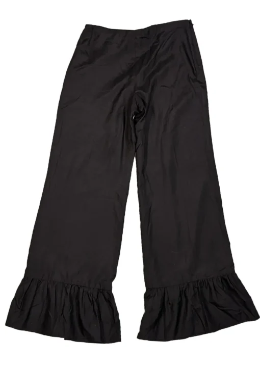 Gucci - Black Silk Flared Hem Cropped Pants Sz 4