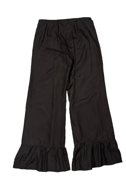 Gucci - Black Silk Flared Hem Cropped Pants Sz 4