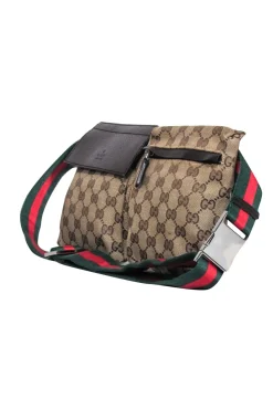 Gucci - Brown Monogram Print Crossbody Belt Bag