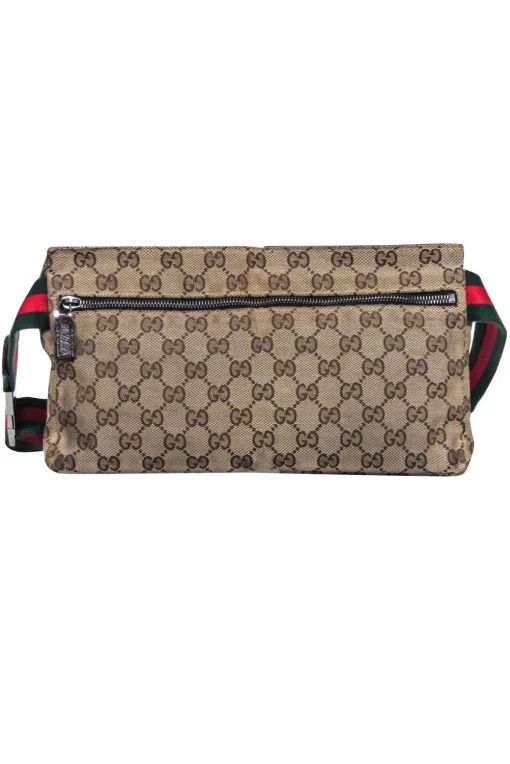 Gucci - Brown Monogram Print Crossbody Belt Bag