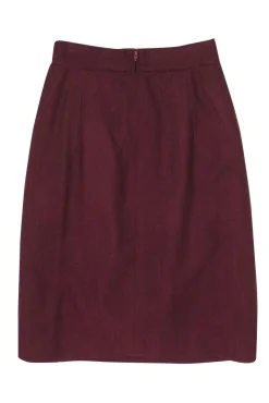 Gucci - Burgundy Wool Midi Skirt Sz 10