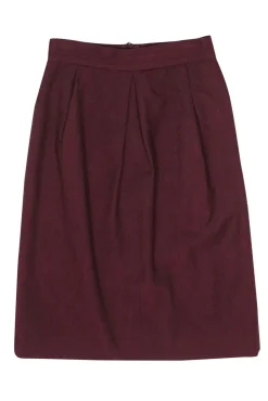 Gucci - Burgundy Wool Midi Skirt Sz 10
