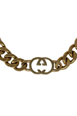 Gucci - Golden Brass Interlocking G Choker Necklace