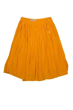 Gucci - Golden Yellow Pleated Silk Skirt Sz 6