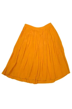 Gucci - Golden Yellow Pleated Silk Skirt Sz 6
