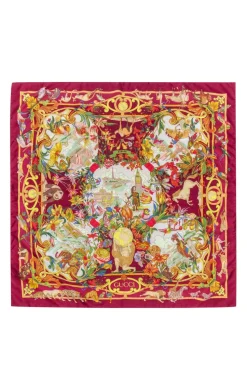 Gucci - Maroon w/Animal Printed Silk Scarf