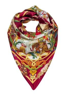 Gucci - Maroon w/Animal Printed Silk Scarf
