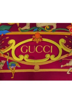 Gucci - Maroon w/Animal Printed Silk Scarf