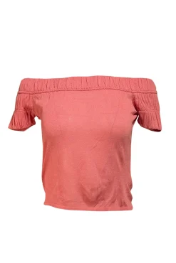 Gucci - Pink Silk Short Sleeve Off The Shoulder Top Sz S