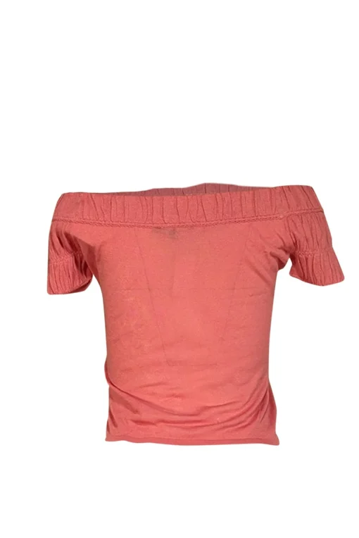 Gucci - Pink Silk Short Sleeve Off The Shoulder Top Sz S