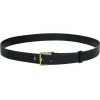 Gucci - Smooth Black Leather Belt w/ Gold Buckle