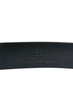Gucci - Smooth Black Leather Belt w/ Gold Buckle