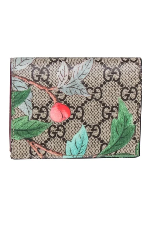 Gucci - Tan & Brown Monogram Print w/ Butterfly Detail Wallet