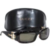 Gucci - Tortoise Rectangle Sunglasses w/ Horsebit Arm Details