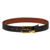 Gucci - Vintage Brown Reversible Leather Belt w/ Gold Logo Clasp