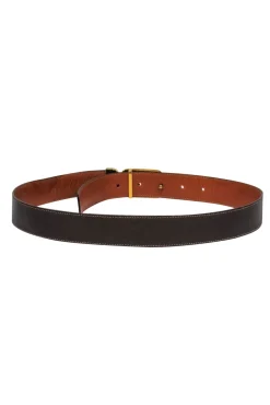 Gucci - Vintage Brown Reversible Leather Belt w/ Gold Logo Clasp