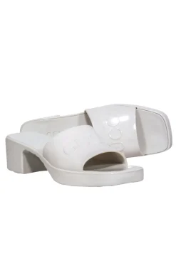 Gucci - White Square Toe Jelly Slide Sandals Sz 10