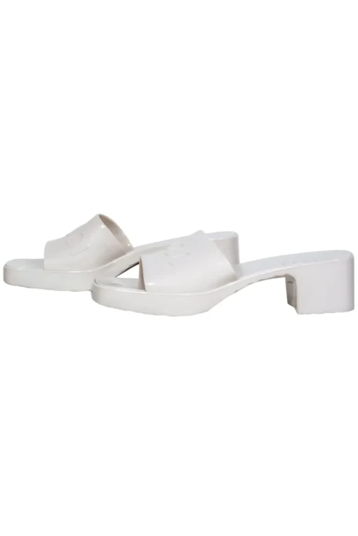 Gucci - White Square Toe Jelly Slide Sandals Sz 10